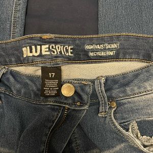 Blue Spice High Rise Skinny Jeans Juniors Size 17